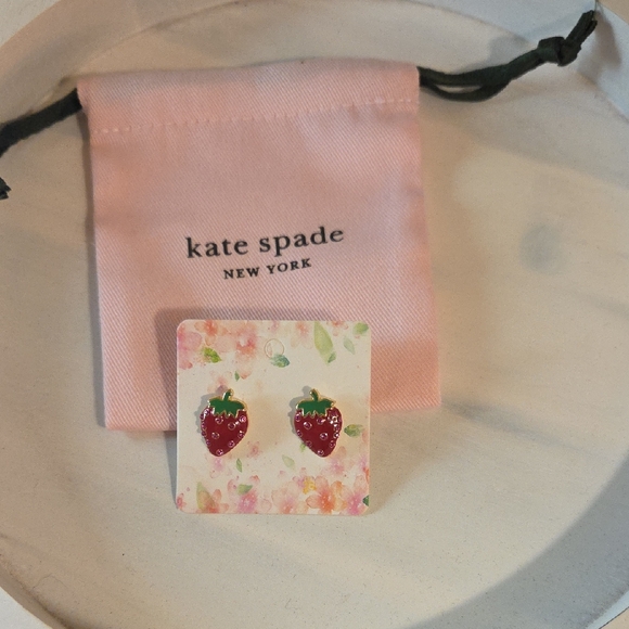 Kate Spade Kids' Strawberry Stud Earrings - Red and Green - Picture 1 of 3
